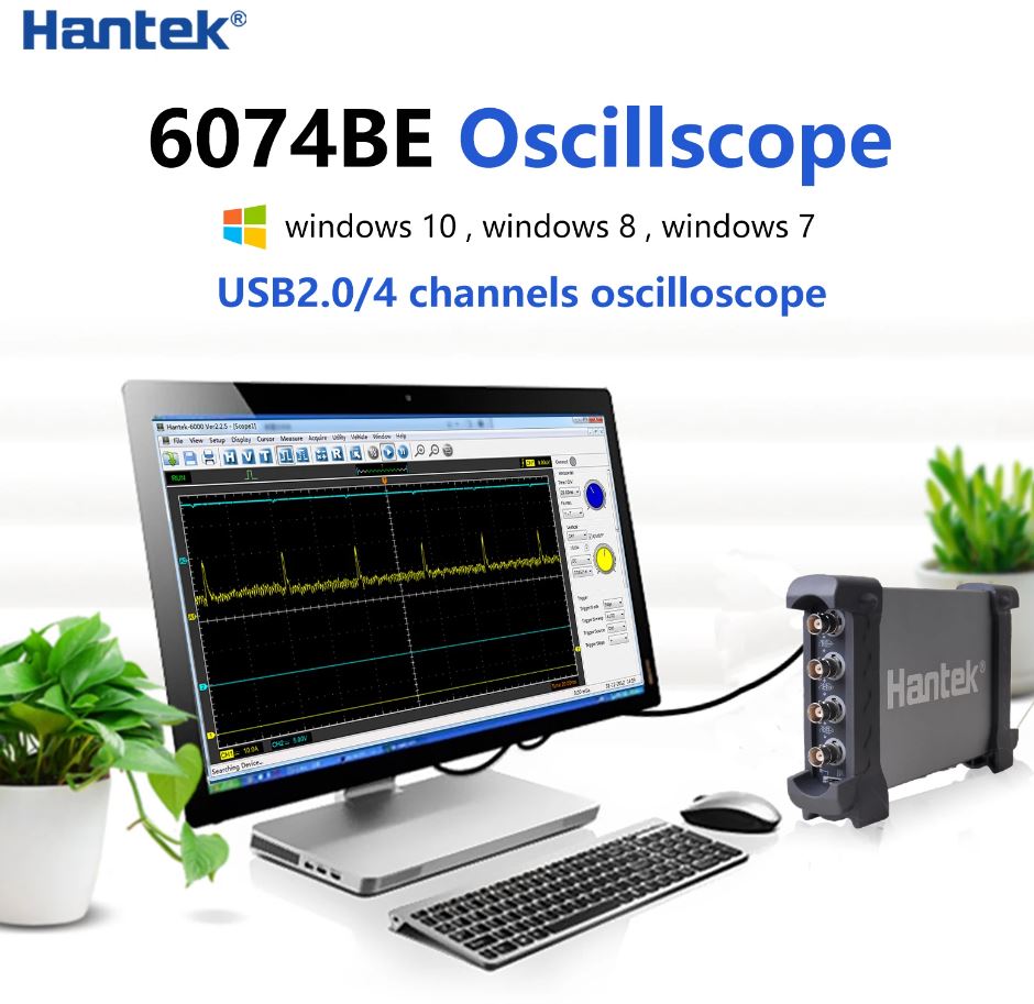 Osciloscop Hantek 6074BE cu 4 canale 70 Mhz - imagine 2